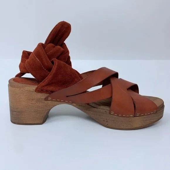 Free People Womens Emmy Ankle Wrap Clog Sandals Leather 9 EUR 39 New
