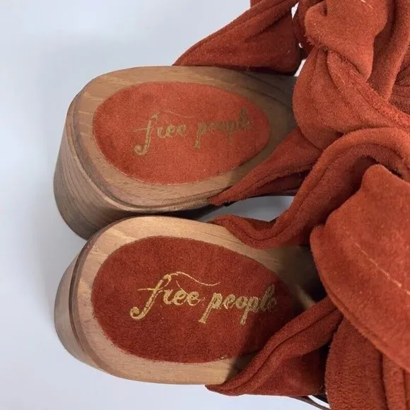 Free People Womens Emmy Ankle Wrap Clog Sandals Leather 9 EUR 39 New