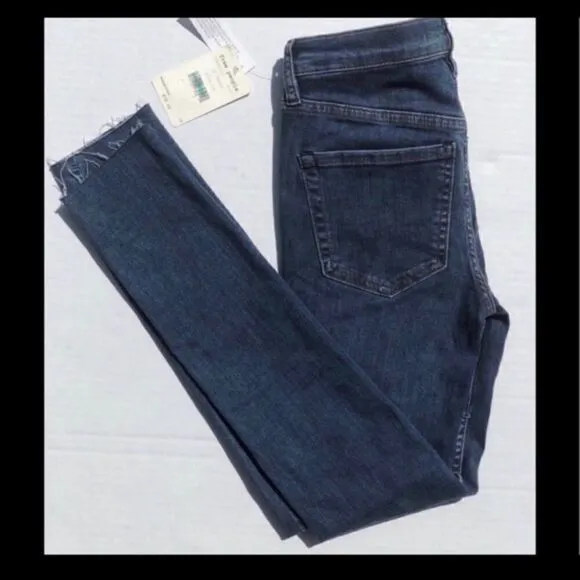 FREE PEOPLE REAGAN DESTROYED BUTTON FRONT JEANS
