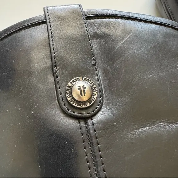 Frye Black Melissa Button Riding Tall Leather Boots 10B