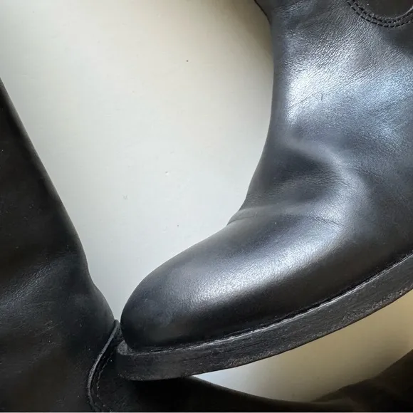 Frye Black Melissa Button Riding Tall Leather Boots 10B