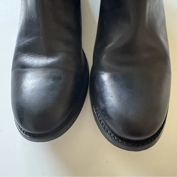 Frye Black Melissa Button Riding Tall Leather Boots 10B