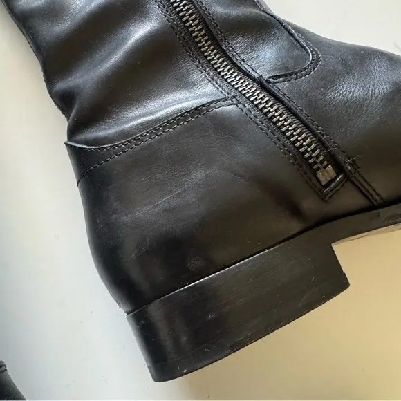 Frye Black Melissa Button Riding Tall Leather Boots 10B