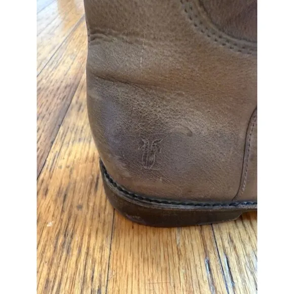 FRYE Boots Paige Knee High Tall Riding Grey/Tan Leather Boots 77534 SZ 11B GUC