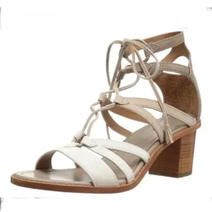 Frye Brielle Gladiator Leather Ankle Wrap Heeled Sandals Womens Size 10