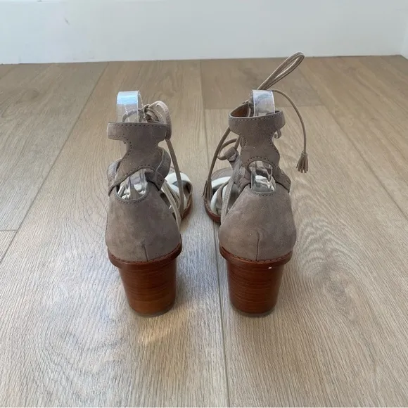Frye Brielle Gladiator Leather Ankle Wrap Heeled Sandals Womens Size 10