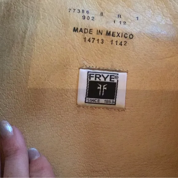 FRYE CARMEN Saddle Leather Designer MEXICO Inside Zip Knee High Boots