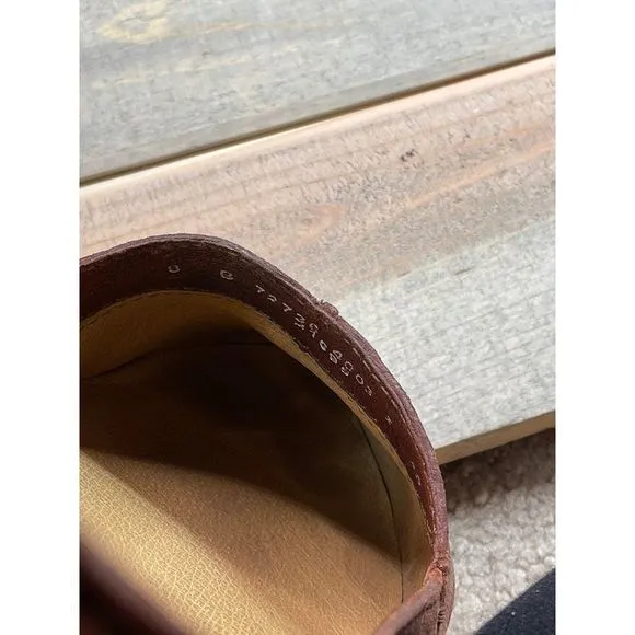 𝅺frye Chestnut Brown Leather Womens Slip On Loafers US8 Flats