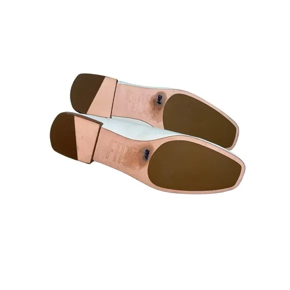 Frye Claire Flats NWT White with Leather Upper and Footbed,