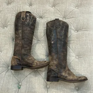 Frye distressed leather boots size 6