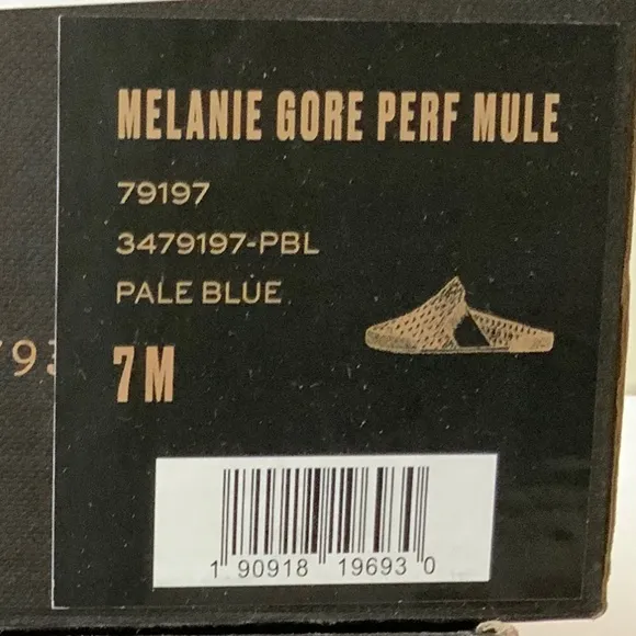 FRYE Melanie Gore Perforated Mule Sneaker Pale Blue Gray Leather Casual Flats