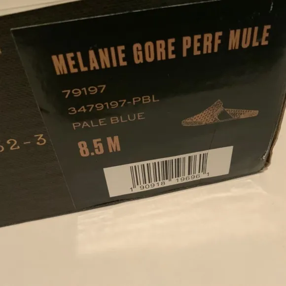 FRYE Melanie Gore Perforated Mule Sneaker Pale Blue Gray Leather Casual Flats