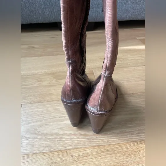 Frye Paige Wedge knee high leather boots 7.5