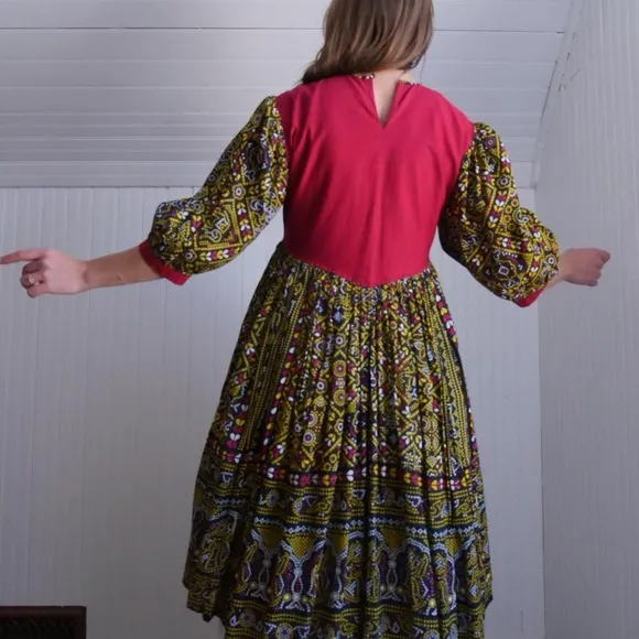Fun vintage Afghan block printed sundress