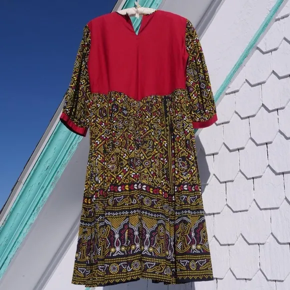 Fun vintage Afghan block printed sundress