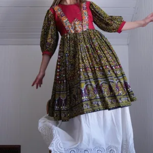 Fun vintage Afghan block printed sundress
