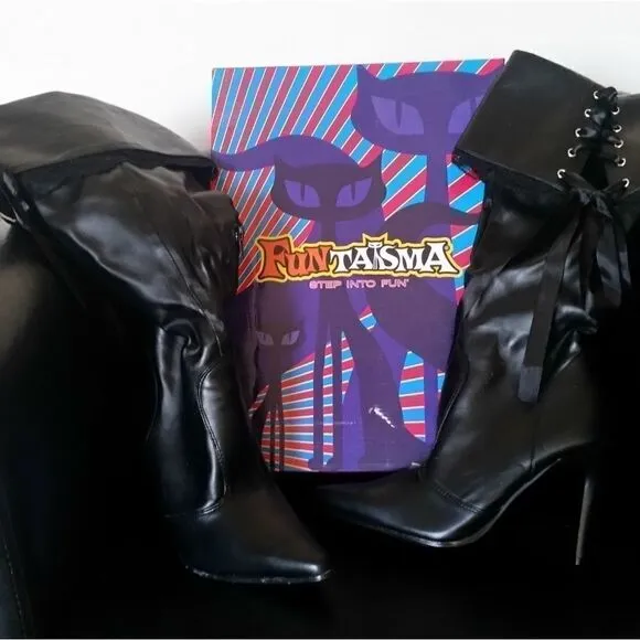 FUNTASMA BLACK SEXY HIGH HEELED BOOTS