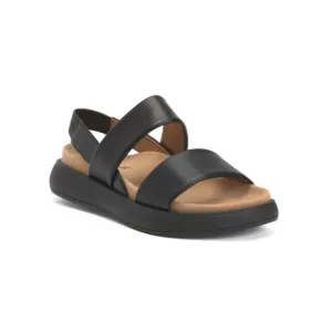 GABOR Black Leather Heeled Sandals