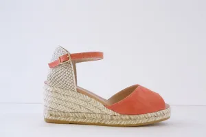 GAIMO - RONNY HIGH WEDGE PEEP-TOE SANDAL - PEACH