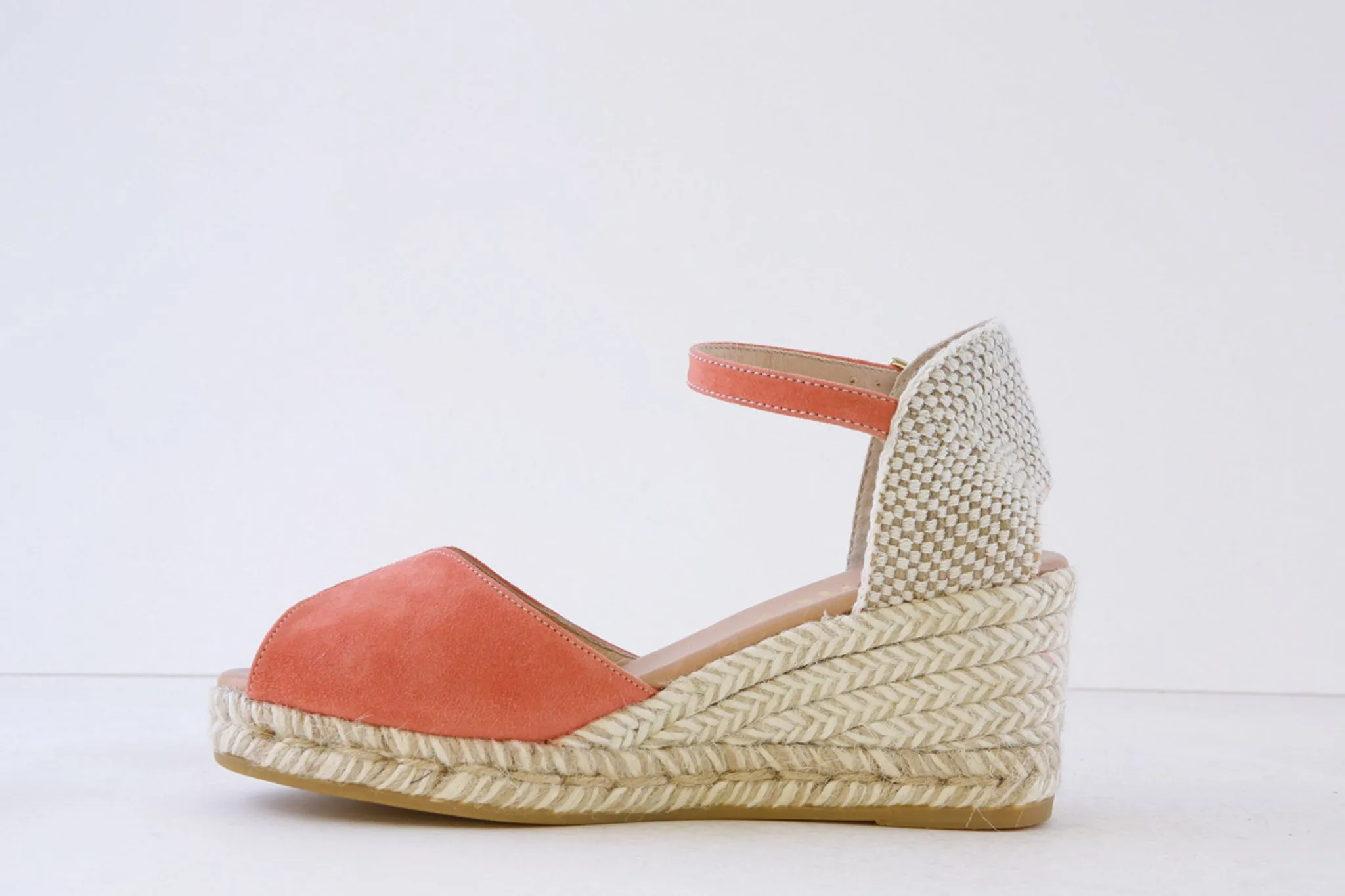 GAIMO - RONNY HIGH WEDGE PEEP-TOE SANDAL - PEACH