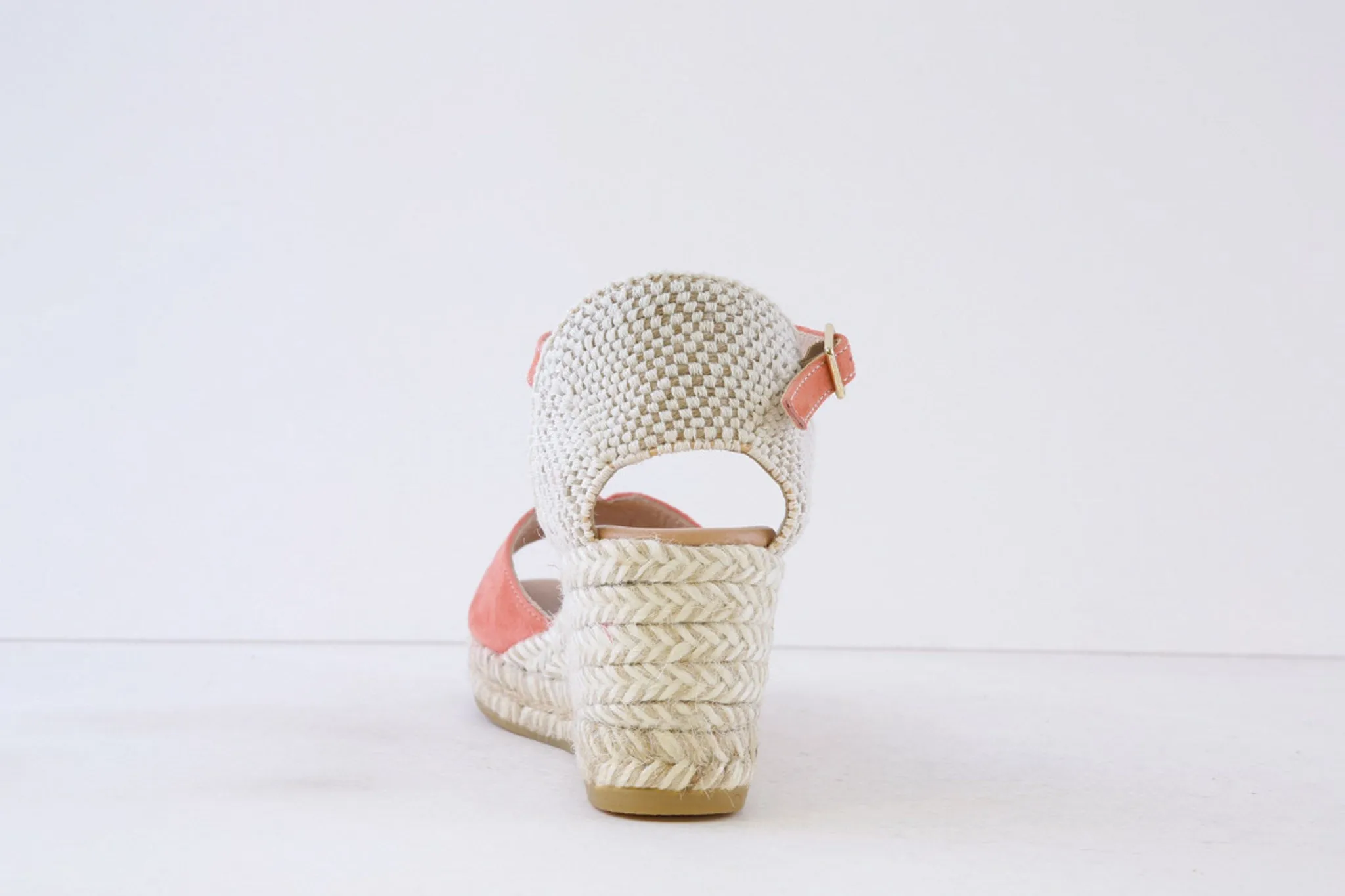 GAIMO - RONNY HIGH WEDGE PEEP-TOE SANDAL - PEACH