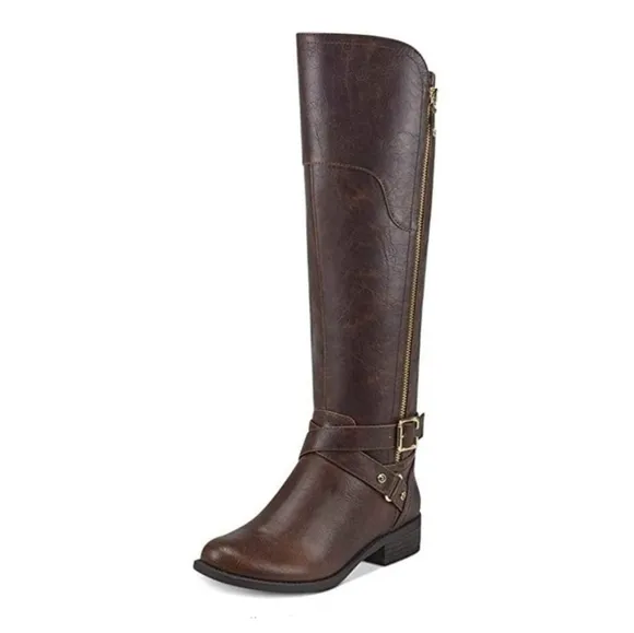 GBG by Guess Haydin  Leather Riding Boots Size 7.5M Women's Color Dark B…