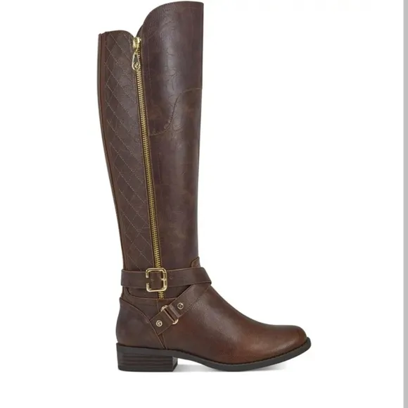 GBG by Guess Haydin  Leather Riding Boots Size 7.5M Women's Color Dark B…