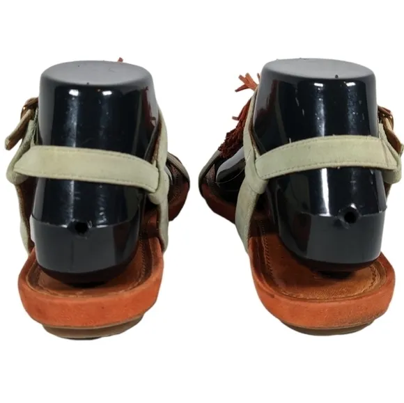 Gentle Souls Bless Summer T-Strap Fringed Sandals Sz 7