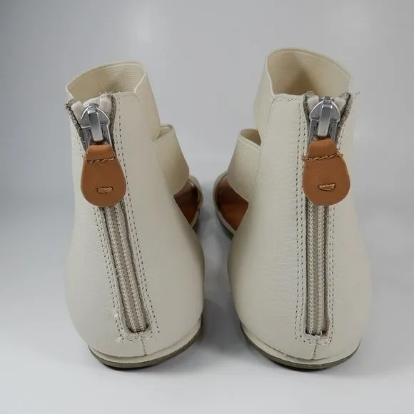 Gentle Souls Break Flat SANDALS Size 11 Elastic Stone Cream Ankle Strap NEW $170