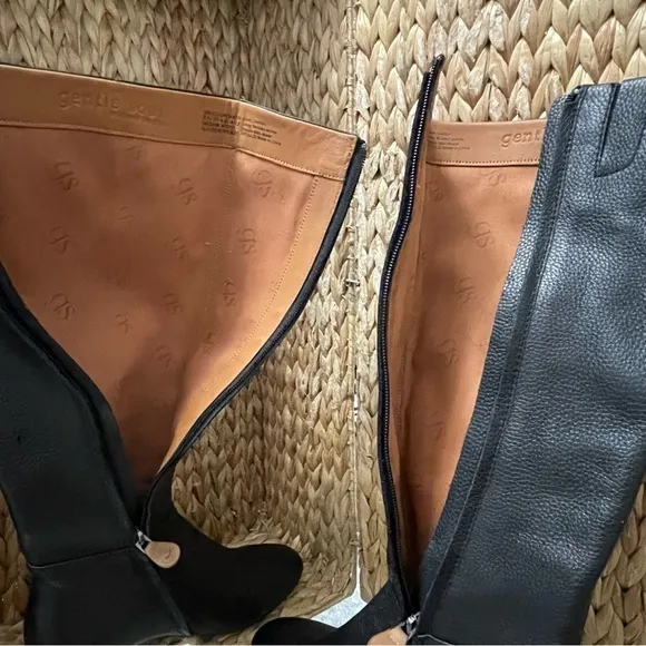 Gentle Souls by Kenneth Cole Ella Stove Black Knee High Leather‎ Boots