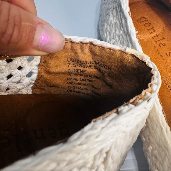 Gentle Souls Eugene White Weave Flats Size 7.5