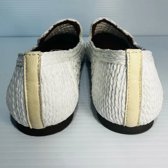 Gentle Souls Eugene White Weave Flats Size 7.5
