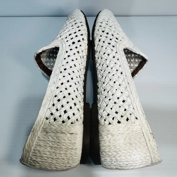 Gentle Souls Eugene White Weave Flats Size 7.5