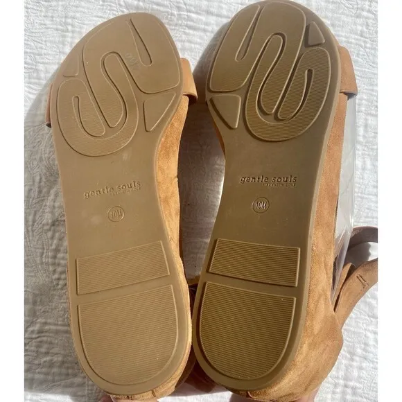 Gentle Souls | Leather Suede Sandals Gianna 2 Ankle Strap Wedge Women's Size 10