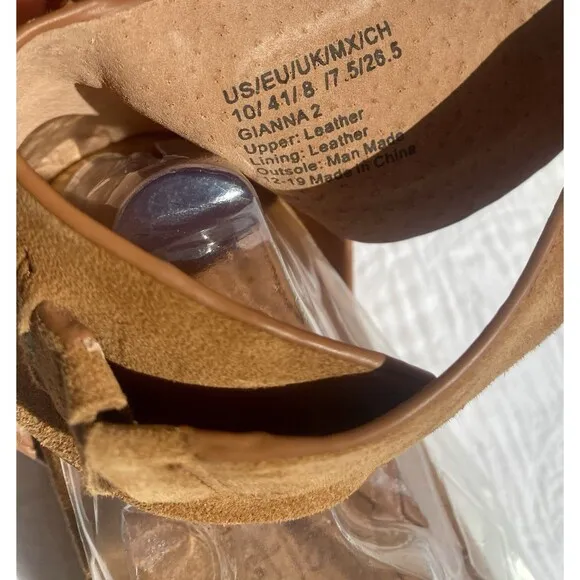 Gentle Souls | Leather Suede Sandals Gianna 2 Ankle Strap Wedge Women's Size 10