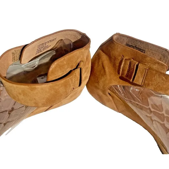 Gentle Souls | Leather Suede Sandals Gianna 2 Ankle Strap Wedge Women's Size 10