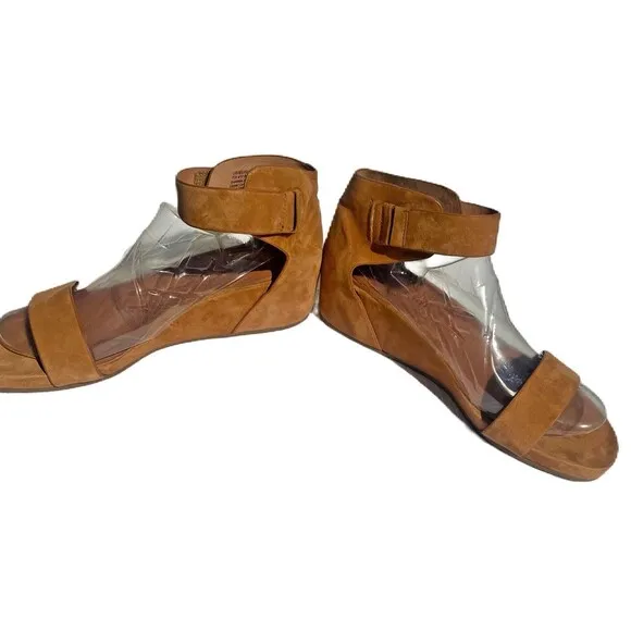 Gentle Souls | Leather Suede Sandals Gianna 2 Ankle Strap Wedge Women's Size 10