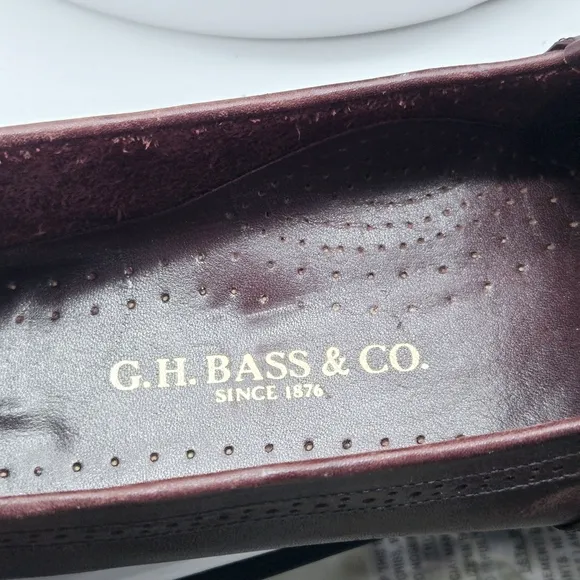 G.H Bass &amp; CO Brown Parker Leather Slip On Loafers Fringe