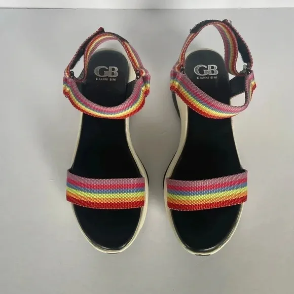 Gianni Bini Rainbow platform sandals size 8