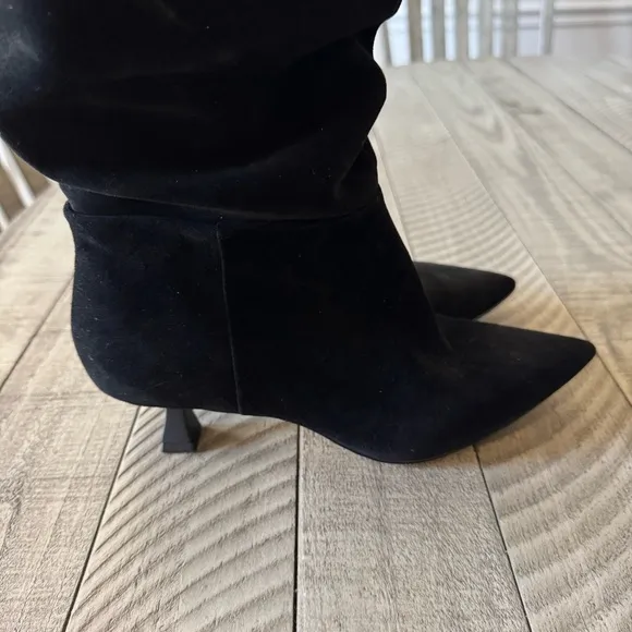 Gianni Bini Red Slouchy Leather Suede Knee High Boots