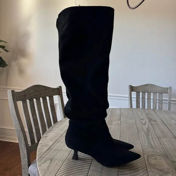Gianni Bini Red Slouchy Leather Suede Knee High Boots