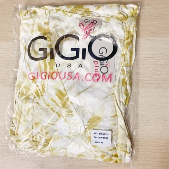 Gigio | Sunburst Golden Tie Dye Peek A Boo Slit Surplice Maxi Dress New XL Plus