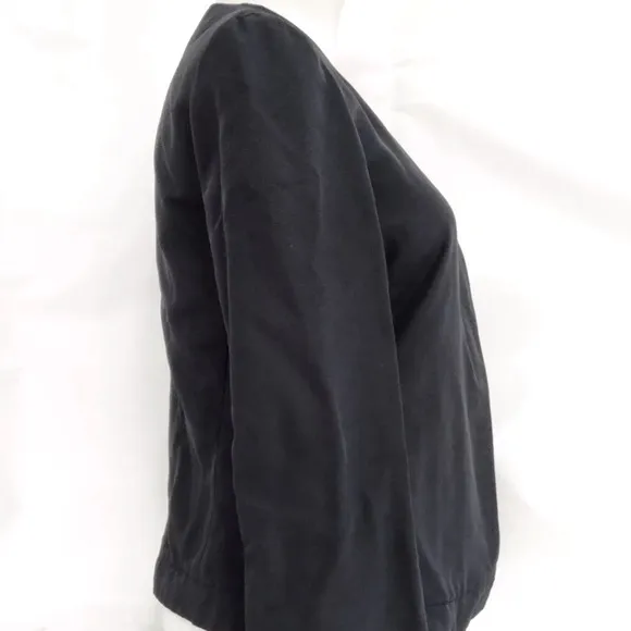 [Giorgio Armani] Black Nylon Long-Sleeve Button Blazer Jacket Ladies EU 38/US 2