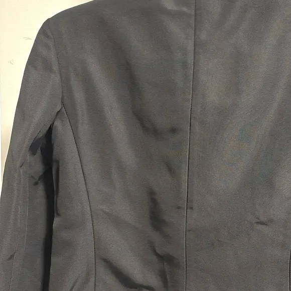 [Giorgio Armani] Black Nylon Long-Sleeve Button Blazer Jacket Ladies EU 38/US 2