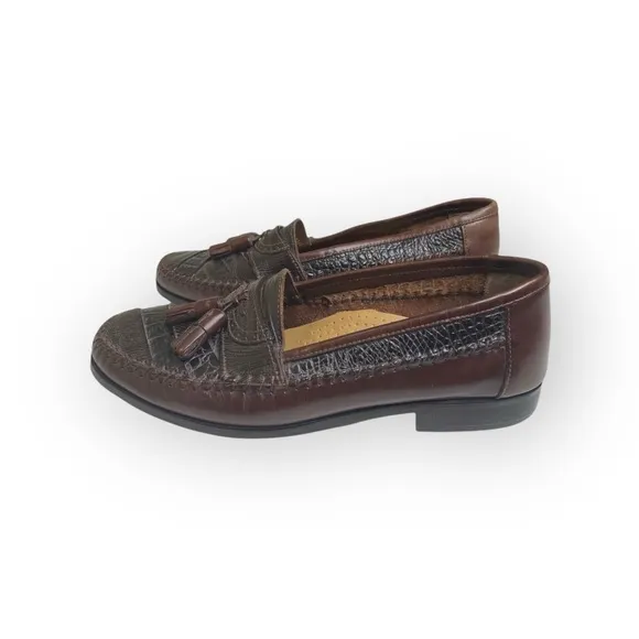 Giorgio Brutini ❁ Moc Toe Tassel Loafer Dress Shoes ❁ Black   Brown Leather ❁ 6D