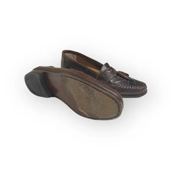 Giorgio Brutini ❁ Moc Toe Tassel Loafer Dress Shoes ❁ Black   Brown Leather ❁ 6D