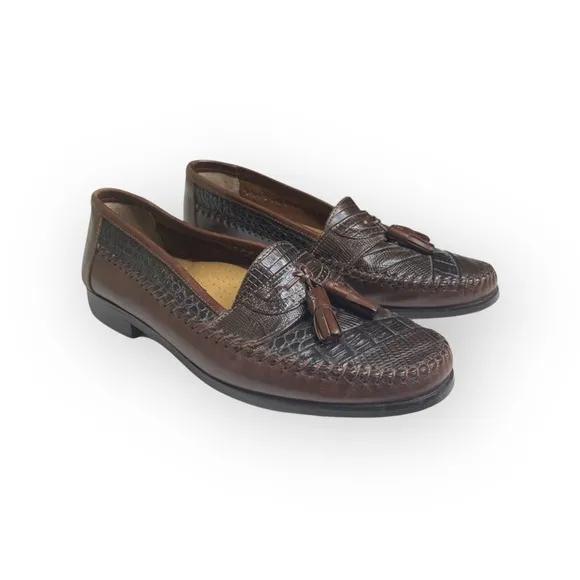 Giorgio Brutini ❁ Moc Toe Tassel Loafer Dress Shoes ❁ Black   Brown Leather ❁ 6D
