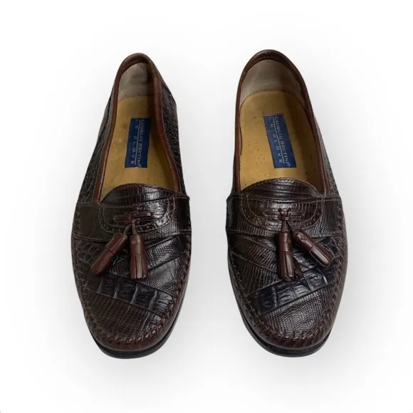 Giorgio Brutini ❁ Moc Toe Tassel Loafer Dress Shoes ❁ Black   Brown Leather ❁ 6D