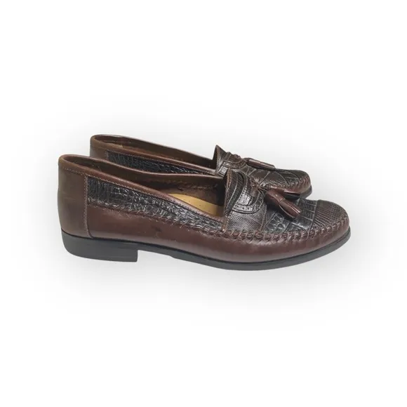 Giorgio Brutini ❁ Moc Toe Tassel Loafer Dress Shoes ❁ Black   Brown Leather ❁ 6D