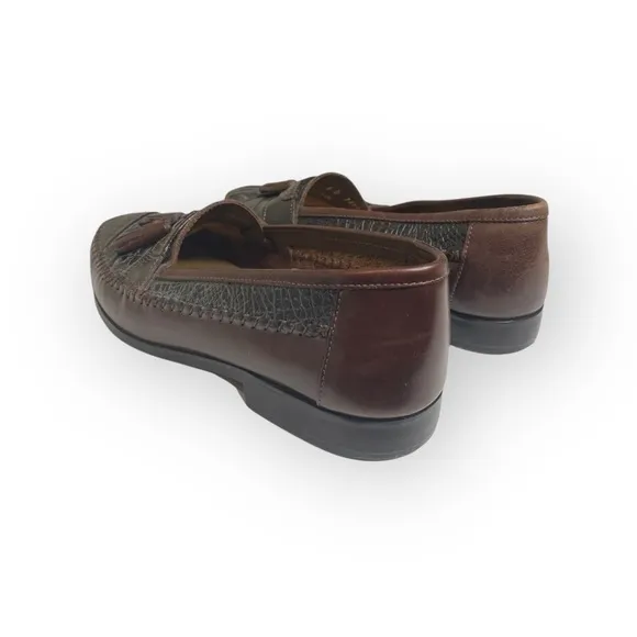 Giorgio Brutini ❁ Moc Toe Tassel Loafer Dress Shoes ❁ Black   Brown Leather ❁ 6D